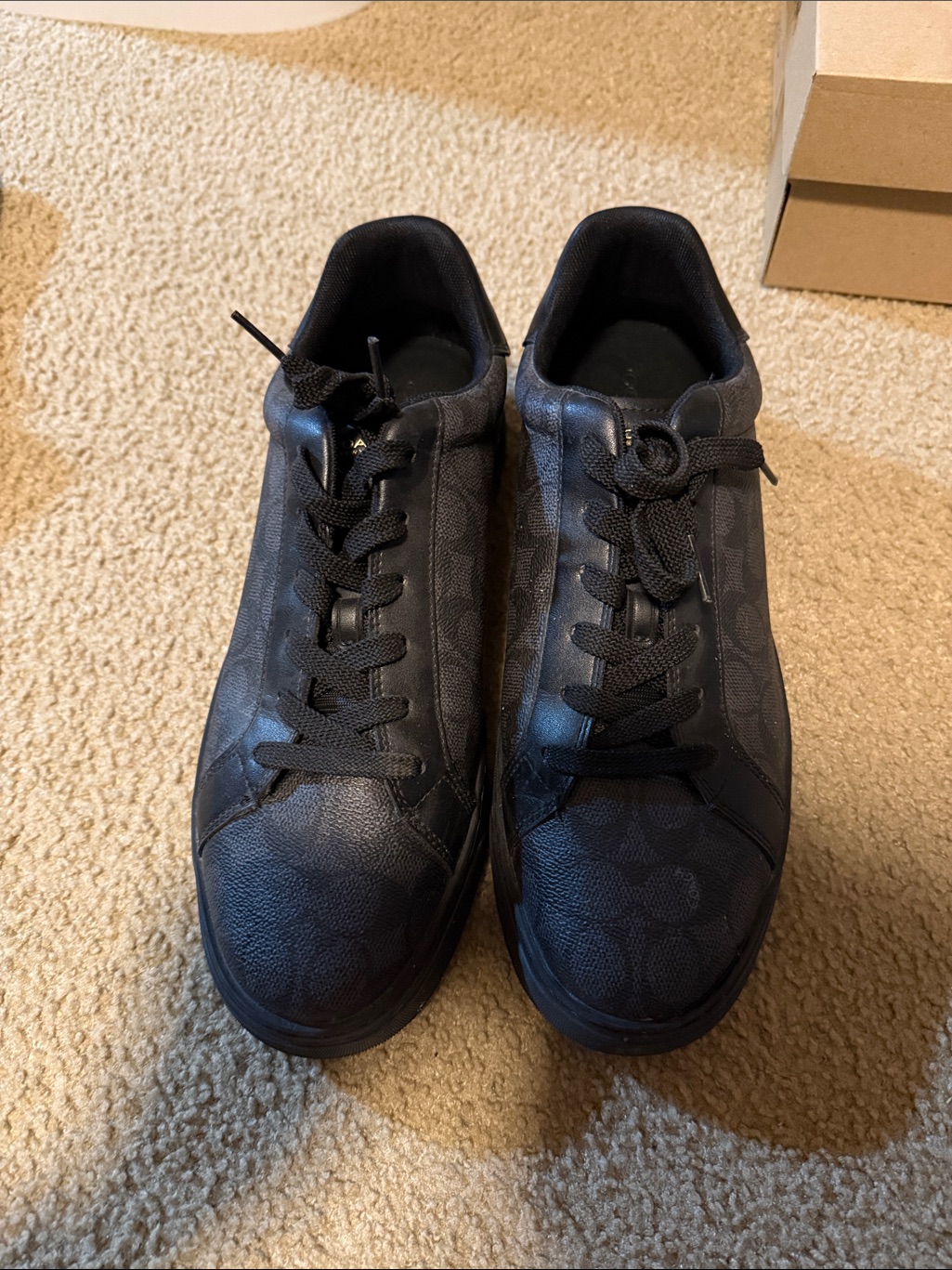 Coach Men's Black Signature Low-Top Lace-Up Sneakers